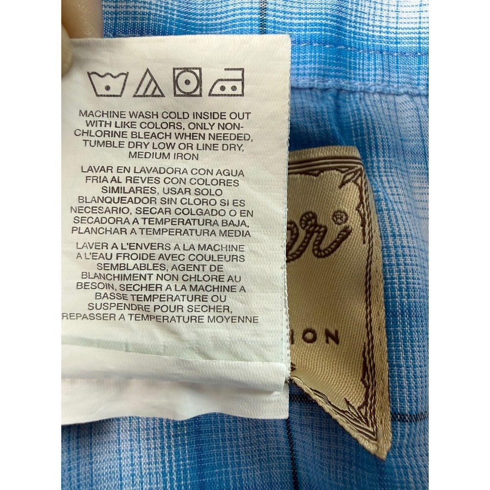 Vintage Wrangler Western Pearl Snap Shirt Men L Blue‎ Plaid Cowboy Rodeo Casual - Picture 7 of 11